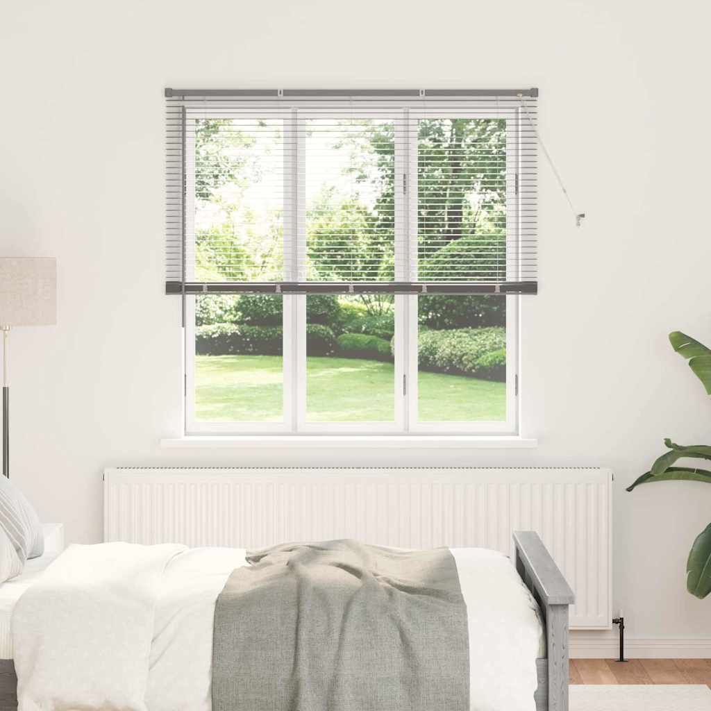 Fenster Jalousie mit Vorhängen Sonstiges Silber 80 x 130 cm Aluminium