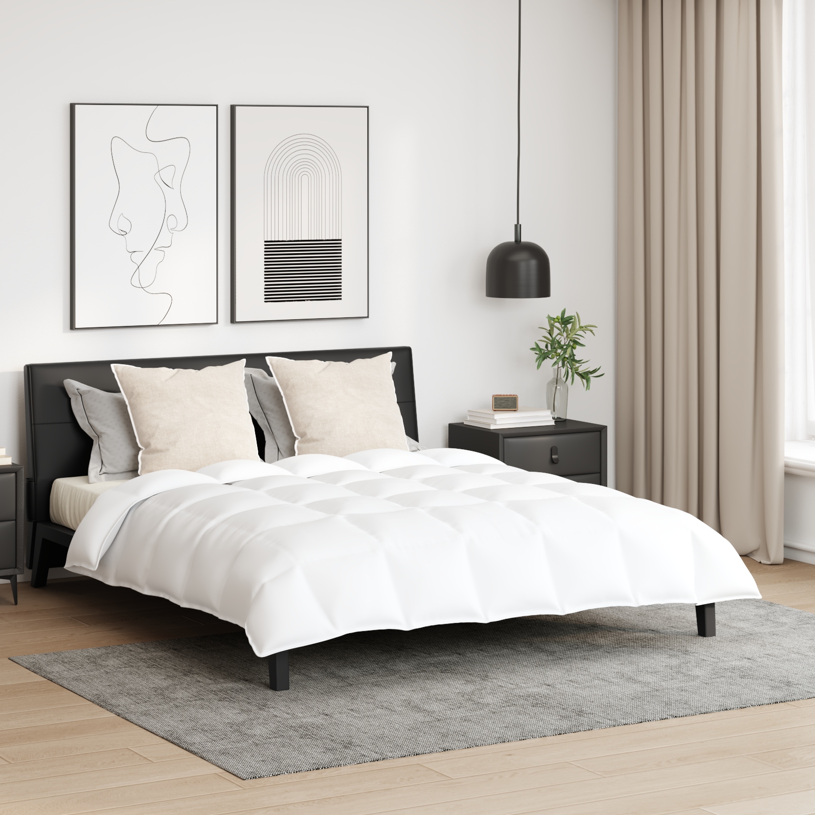 Bettdecke Sonstiges mit Kissen 3 pcs Weiß 200 x 200 cm Daunen