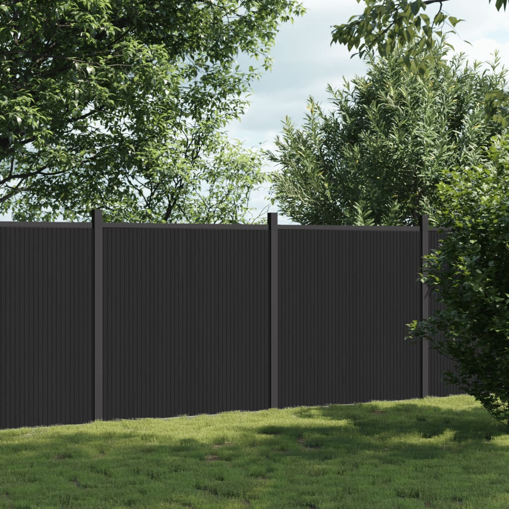 Zaunelement Grau 353x186 cm WPC