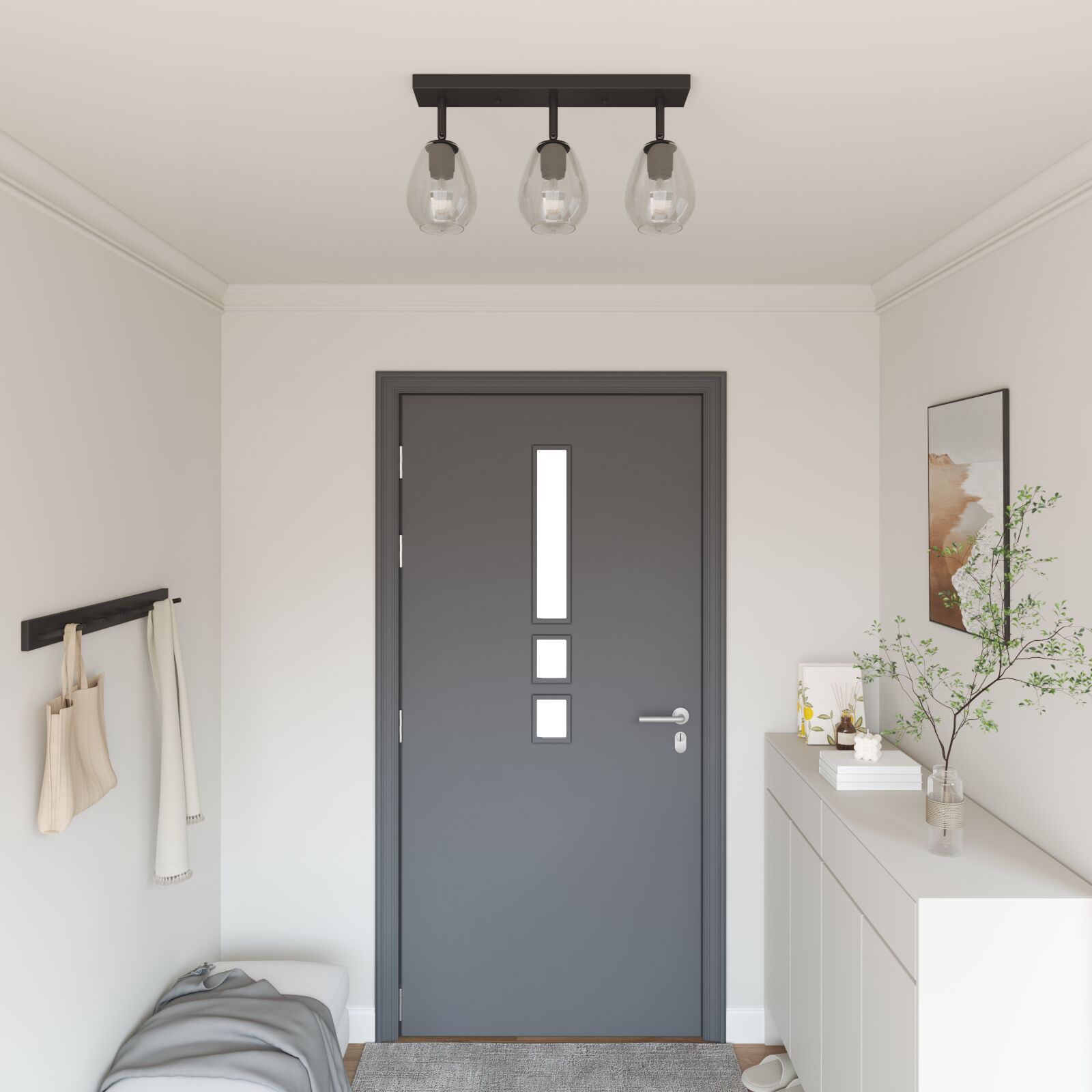 Deckenleuchten mit verstellbarem Glasschirm in Anthrazit E27
