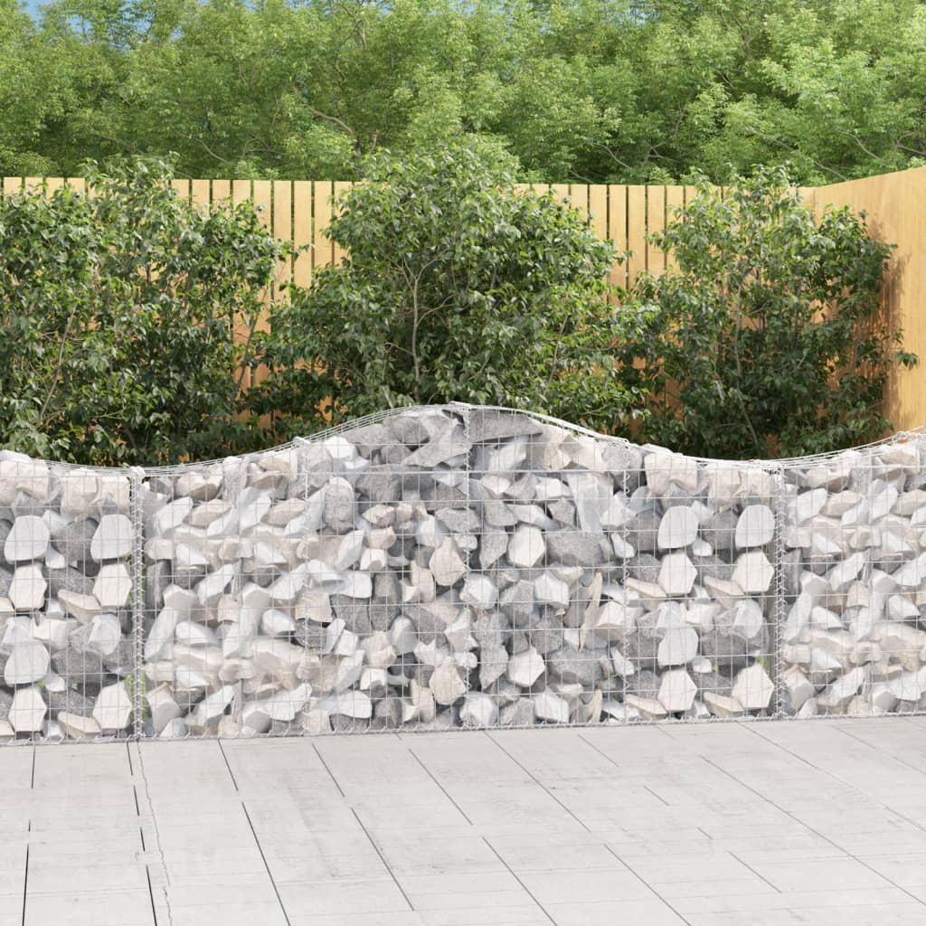 Gabionen mit Hochbogen 2 Stk. 200x30x80/100 cm Verzinktes Eisen Gabionen mit Hochbogen 2 Stk. 200x30x80/100 cm Verzinktes Eisen