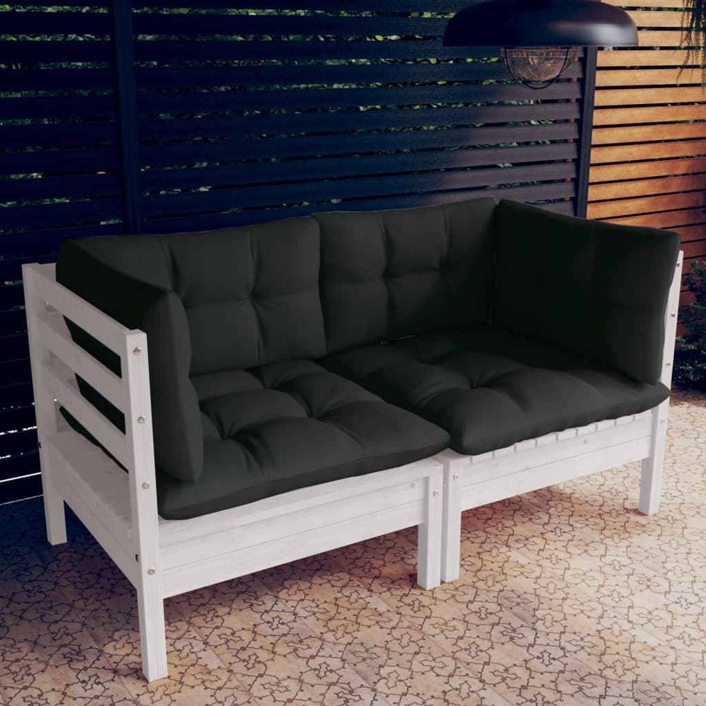 2-Sitzer-Gartensofa mit Anthrazit Kissen Massivholz Kiefer 2-Sitzer-Gartensofa mit Anthrazit Kissen Massivholz Kiefer