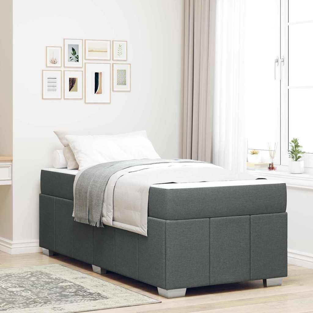 Bettgestell Dunkelgrau 90 x 190 cm Stoff