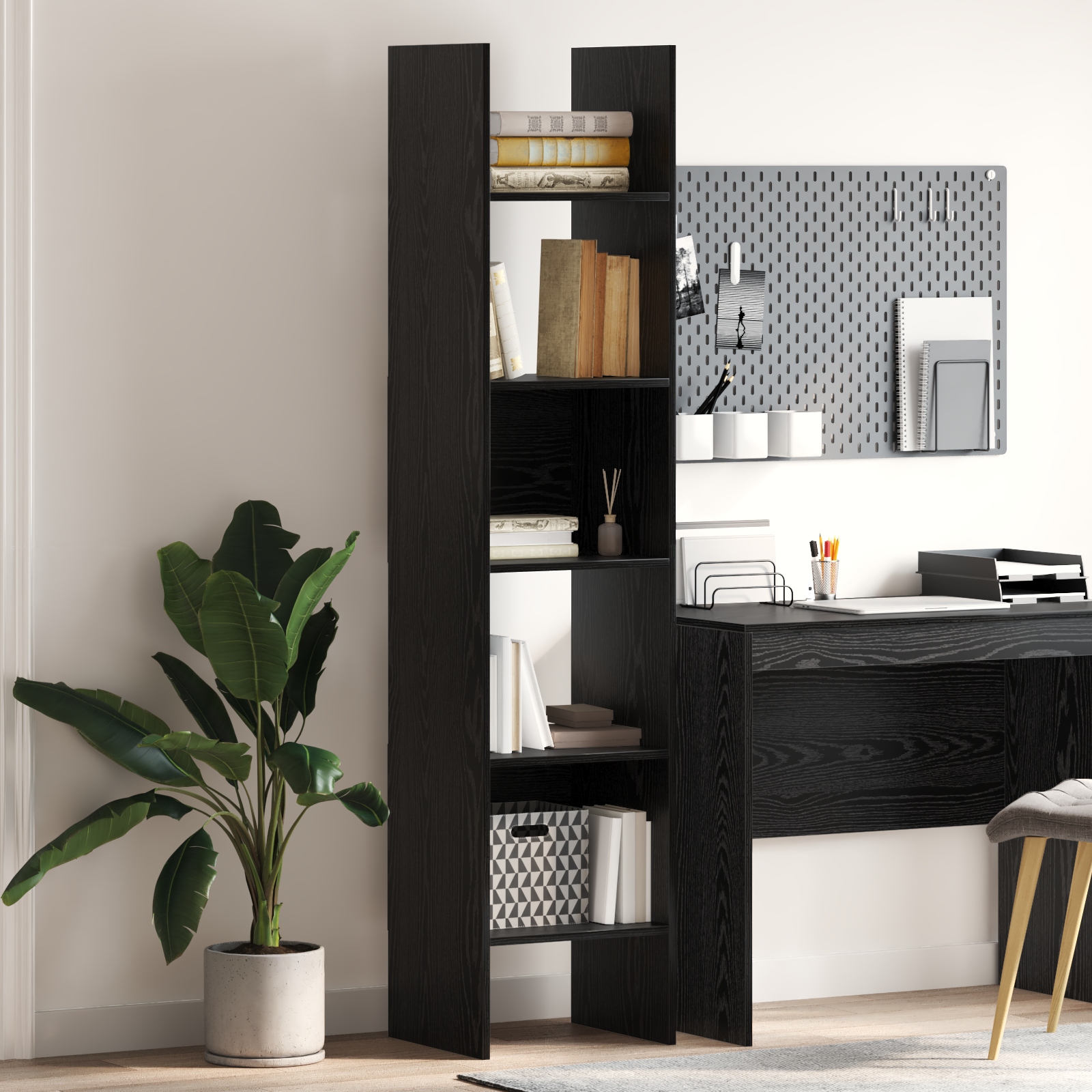 Bücherregal Schwarze Eiche 40 x 35 x 180 cm Holzwerkstoff