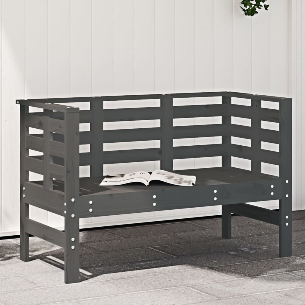 Gartenbank Grau 111,5x53x71 cm Massivholz Kiefer Gartenbank Grau 111,5x53x71 cm Massivholz Kiefer