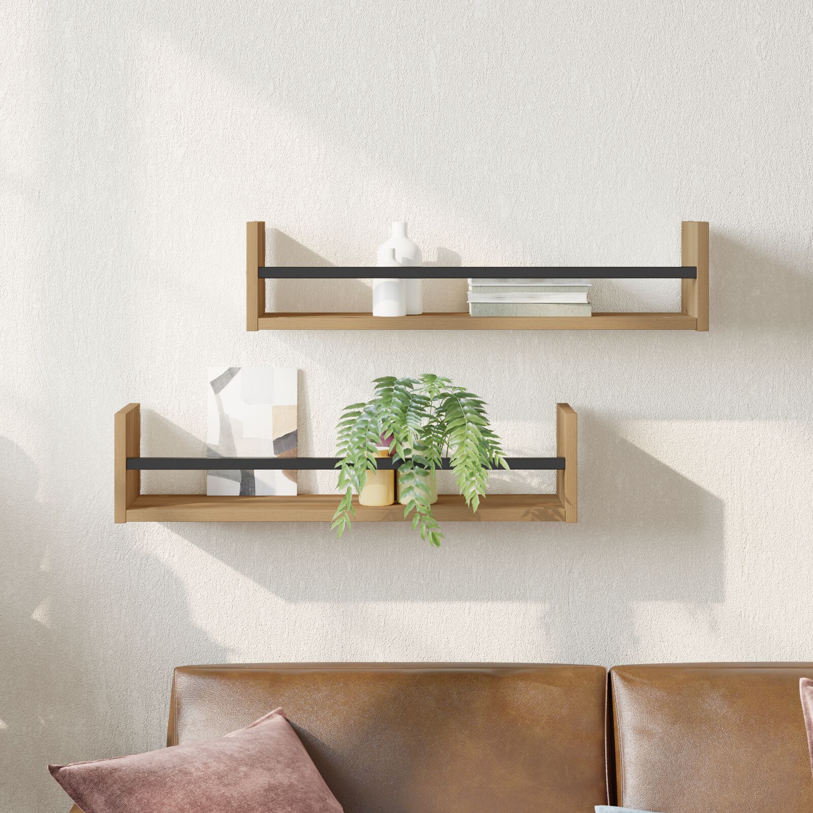 Wandregale 2 Stk. Artisan Eiche 60x16x14 cm Holzwerkstoff