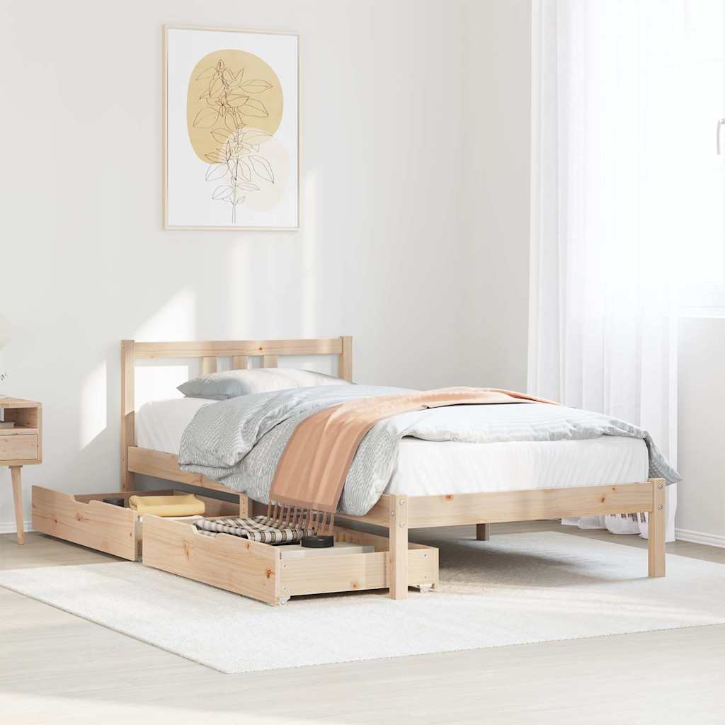 Massivholzbett ohne Matratze 75x190 cm Kiefernholz