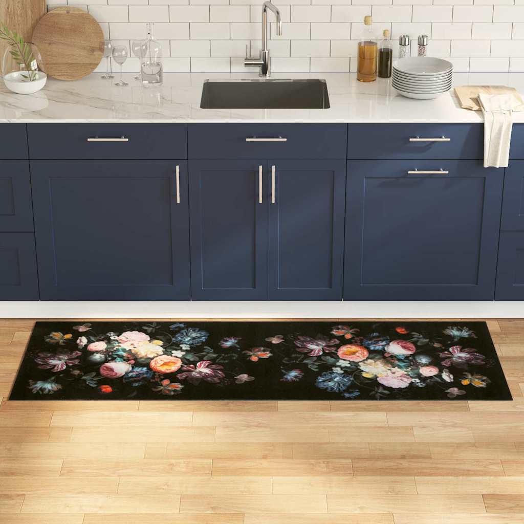 Küchenmatte Floral Blumen 60 x 180 cm Samt