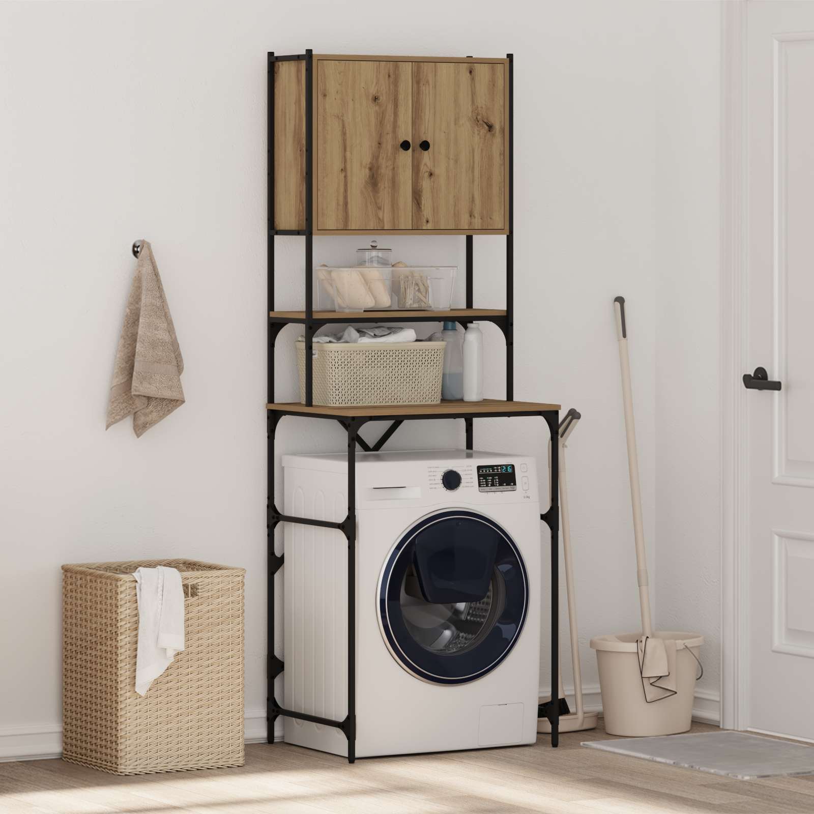 Waschmaschinen Schrank Artisan Eiche 68x48,5x194 cm