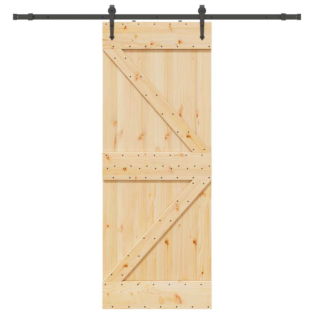 Schiebetür mit Beschlag 80x210 cm Massivholz Kiefer