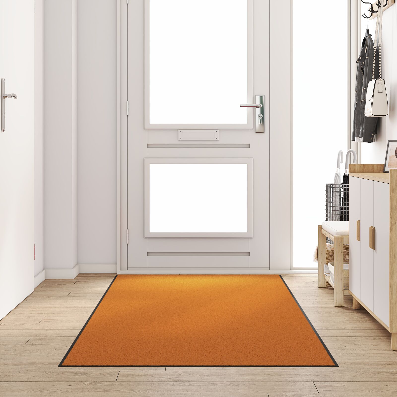 vidaXL Waschbare Fußmatte Orange 120x250 cm