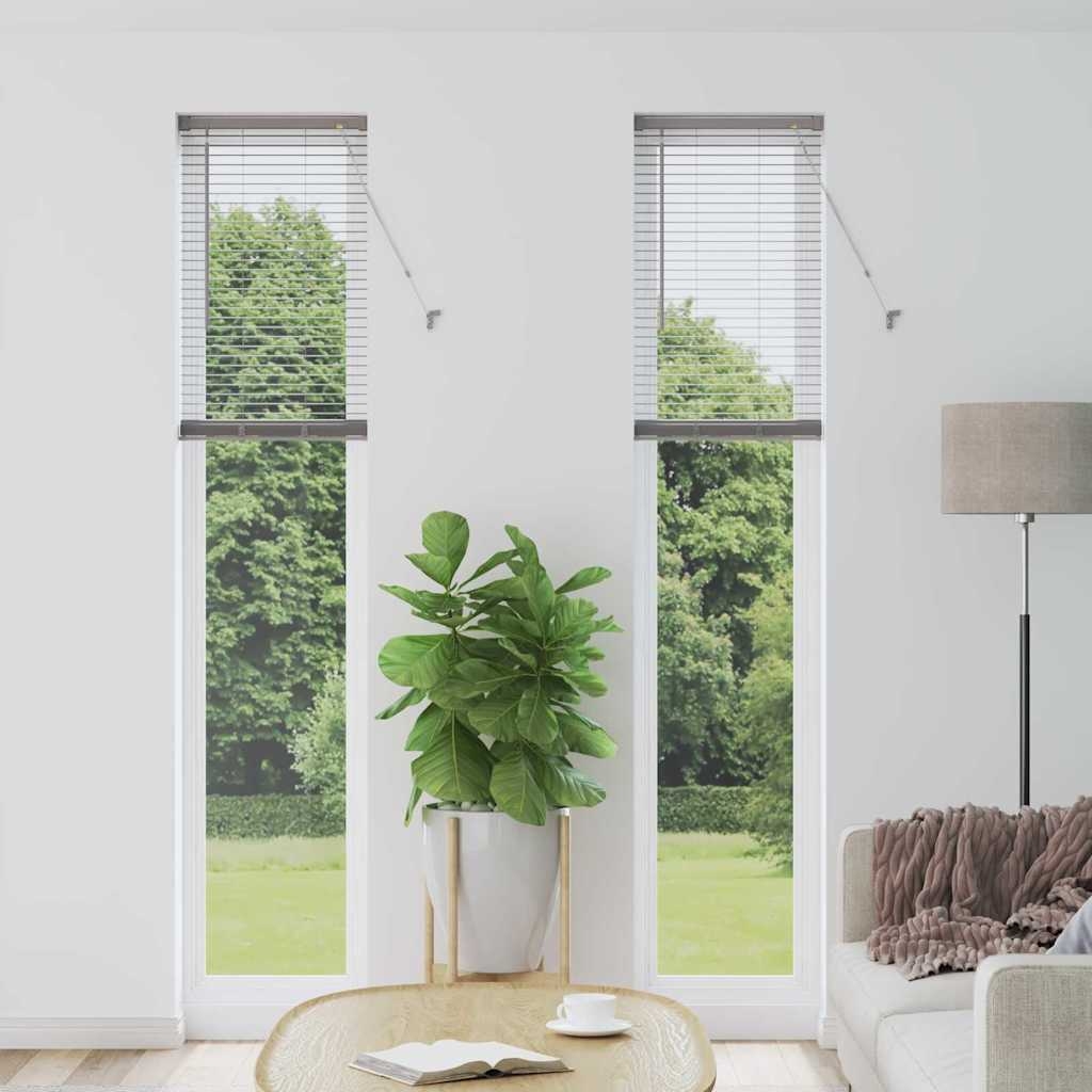 Fenster Jalousie mit Vorhängen Sonstiges Silber 80 x 130 cm Aluminium