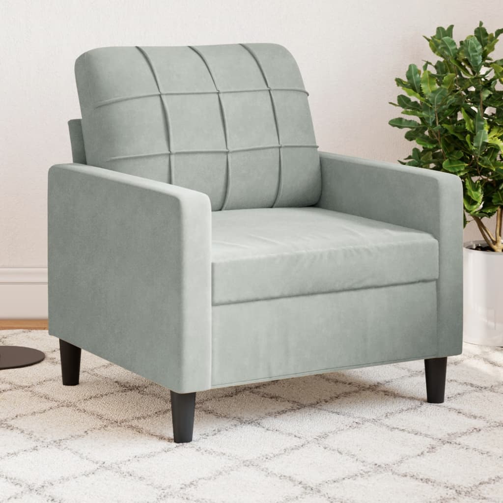 Sessel Hellgrau 60 cm Samt Sessel Hellgrau 60 cm Samt