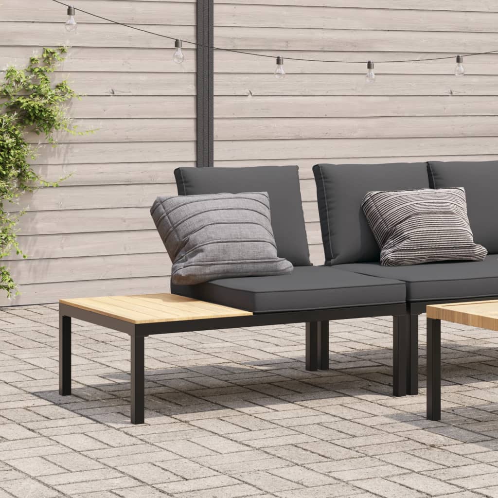 Gartenbank mit Kissen Schwarz Aluminium Gartenbank mit Kissen Schwarz Aluminium
