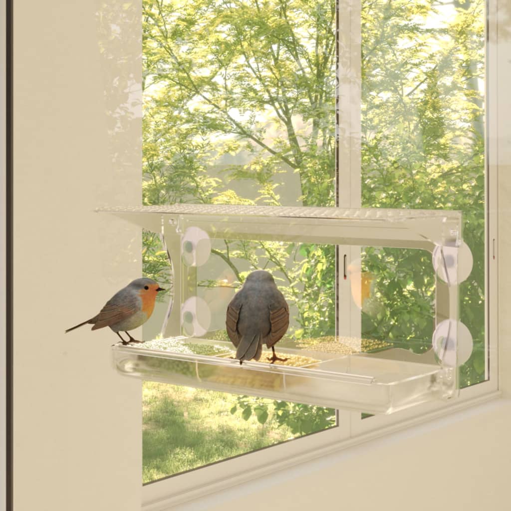 Fenster-Futterstellen für Vögel 2 Stk. Acryl 30x12x15 cm Fenster-Futterstellen für Vögel 2 Stk. Acryl 30x12x15 cm