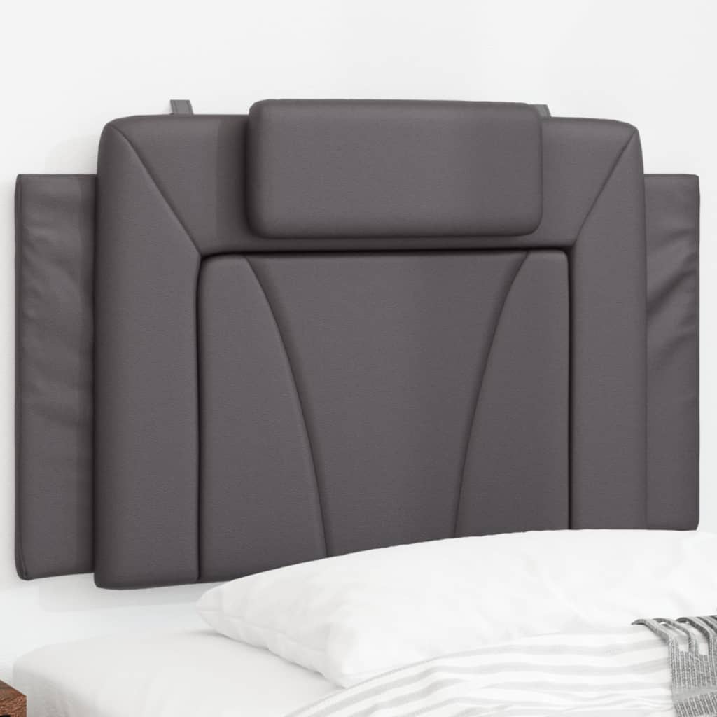 Kopfteil-Kissen Grau 90 cm Kunstleder