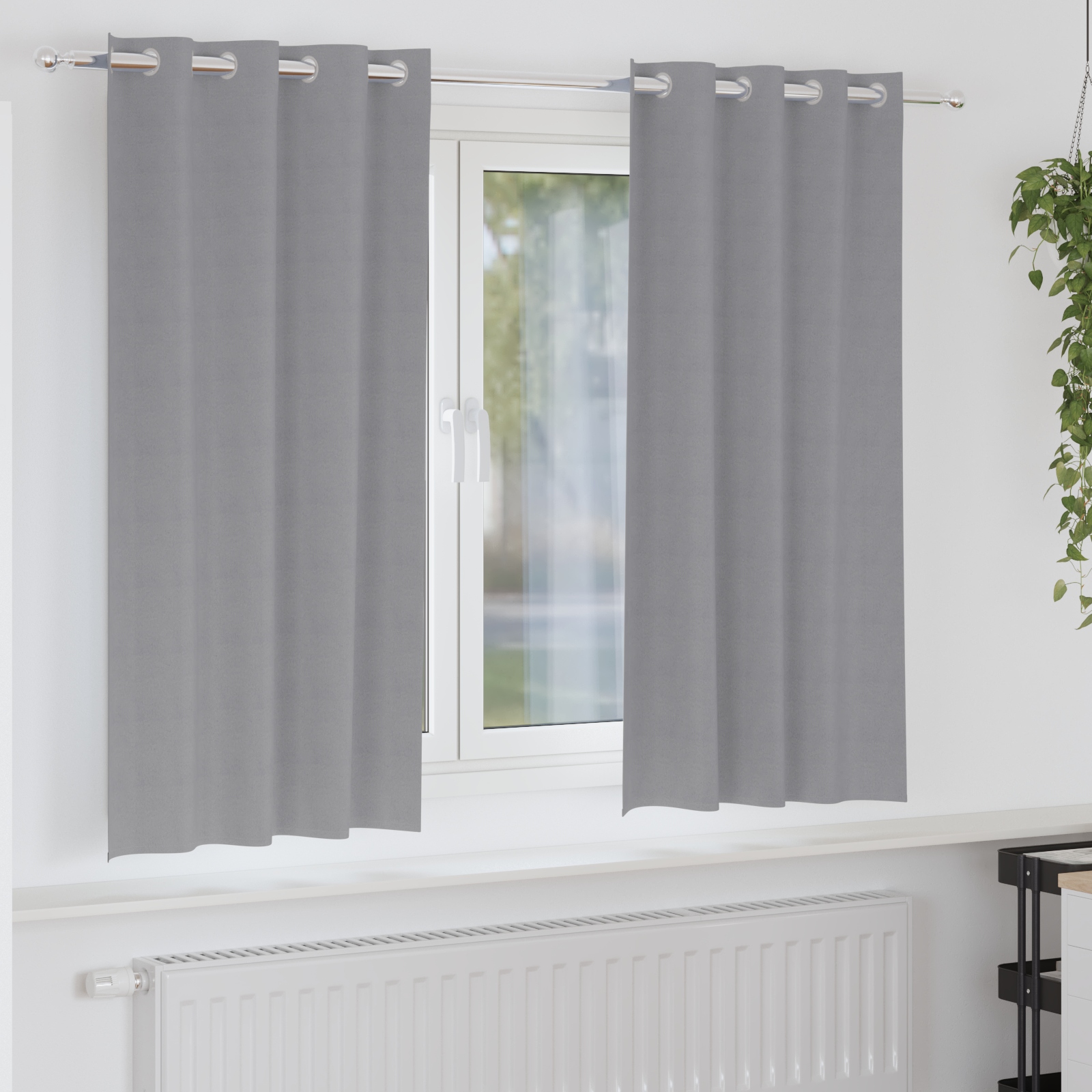 Vorhänge mit Vorhängen 2 pcs Hellgrau 175 x 140 cm Polyester