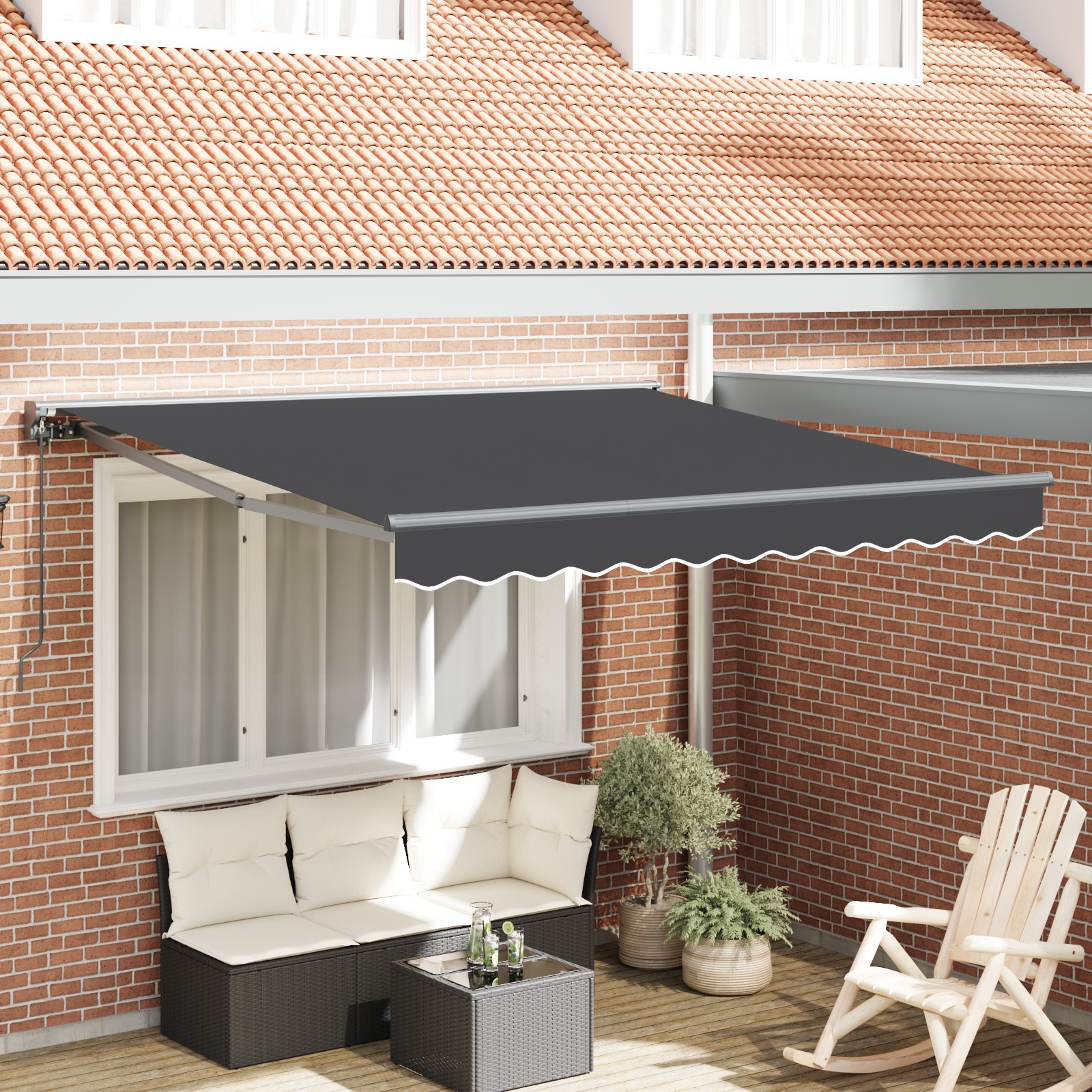 Einziehbare Markise Anthrazit 350x250 cm