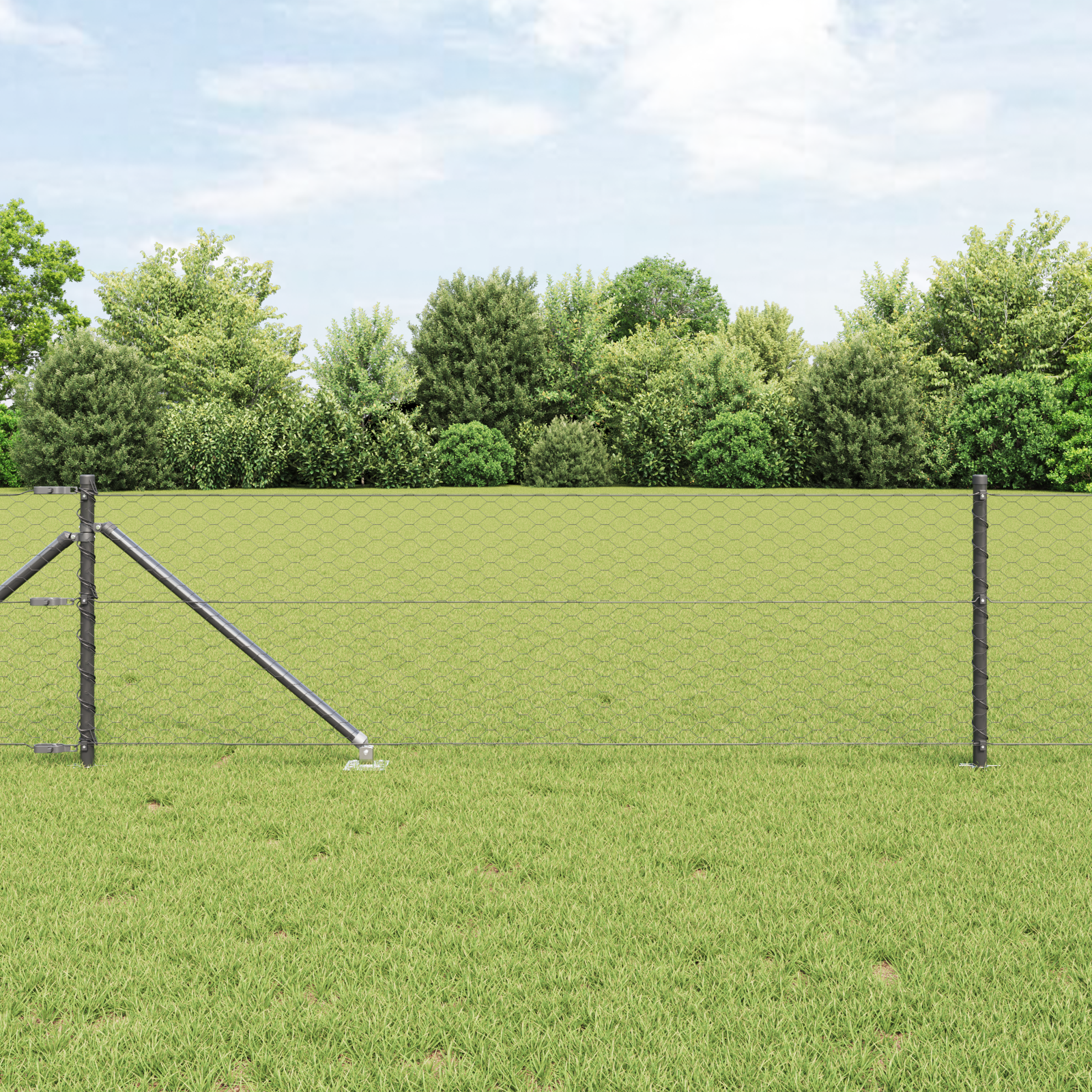 Sechseckzaun Grau 0.6x10 m Stahl
