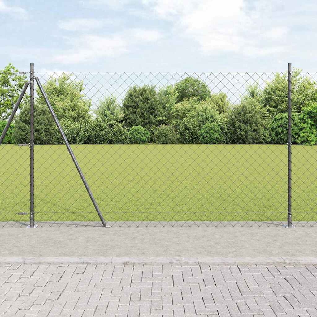 Zaunpfostenset Silber 10 x 1.6 m Verzinkter Stahl