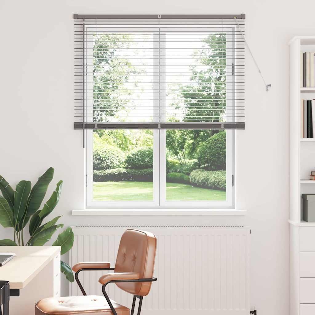 Fenster Jalousie mit Vorhängen Sonstiges Silber 120 x 175 cm Aluminium