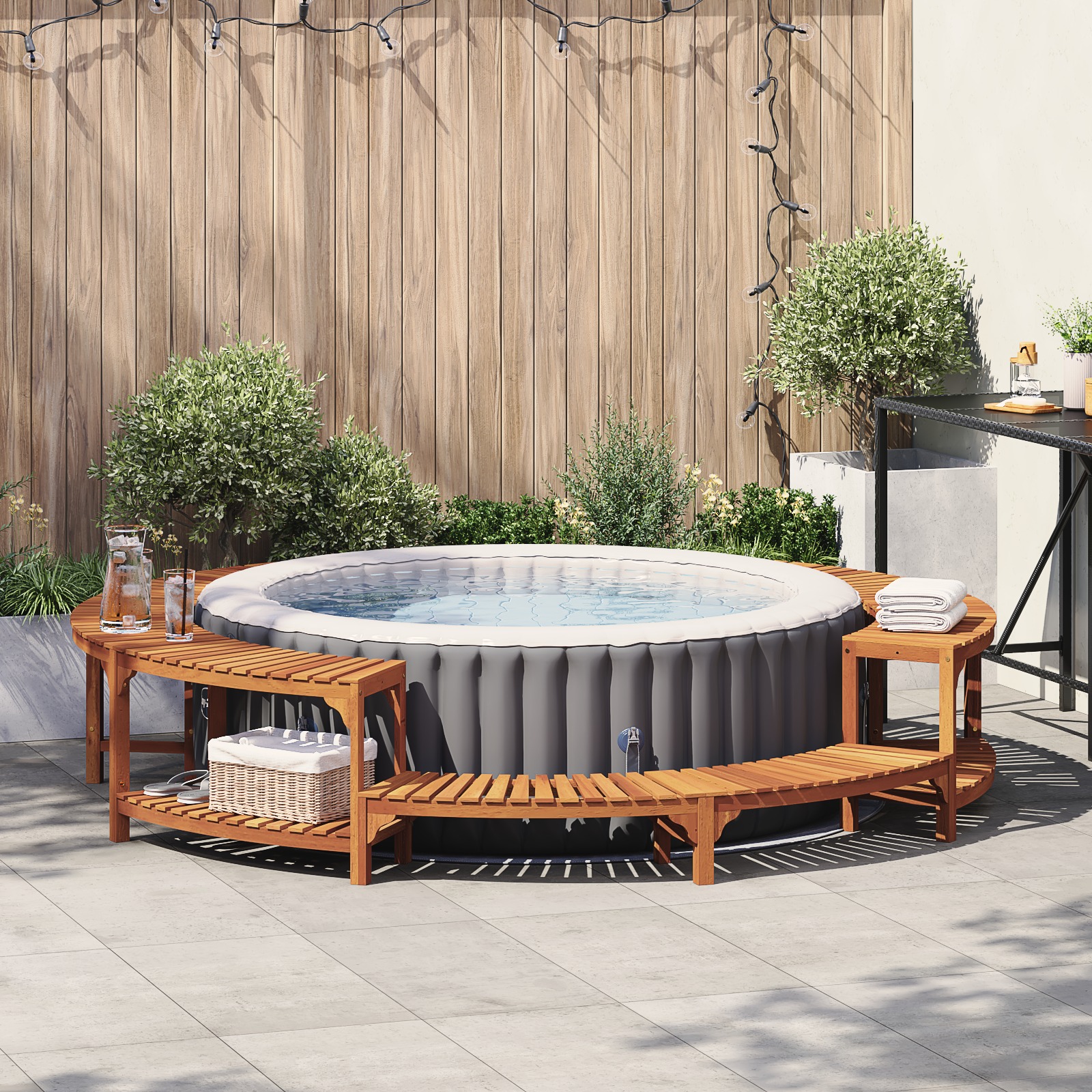 Hot Tub Umrandungen Braun Ø255 cm