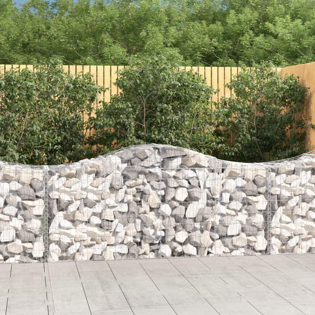Gabionen mit Hochbogen 13 Stk. 200x50x80/100cm Verzinktes Eisen Gabionen mit Hochbogen 13 Stk. 200x50x80/100cm Verzinktes Eisen