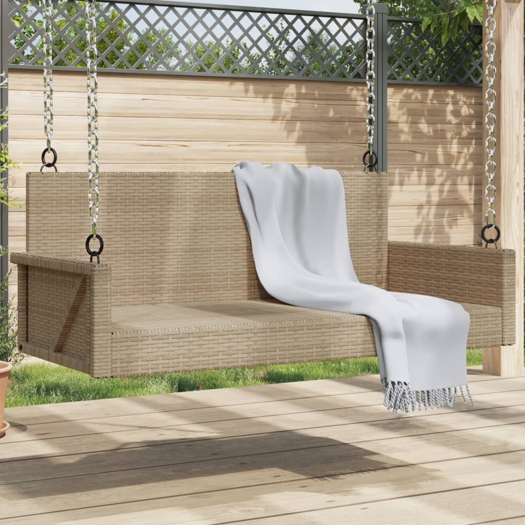 Hängebank Beige 119x56x48 cm Poly Rattan Hängebank Beige 119x56x48 cm Poly Rattan
