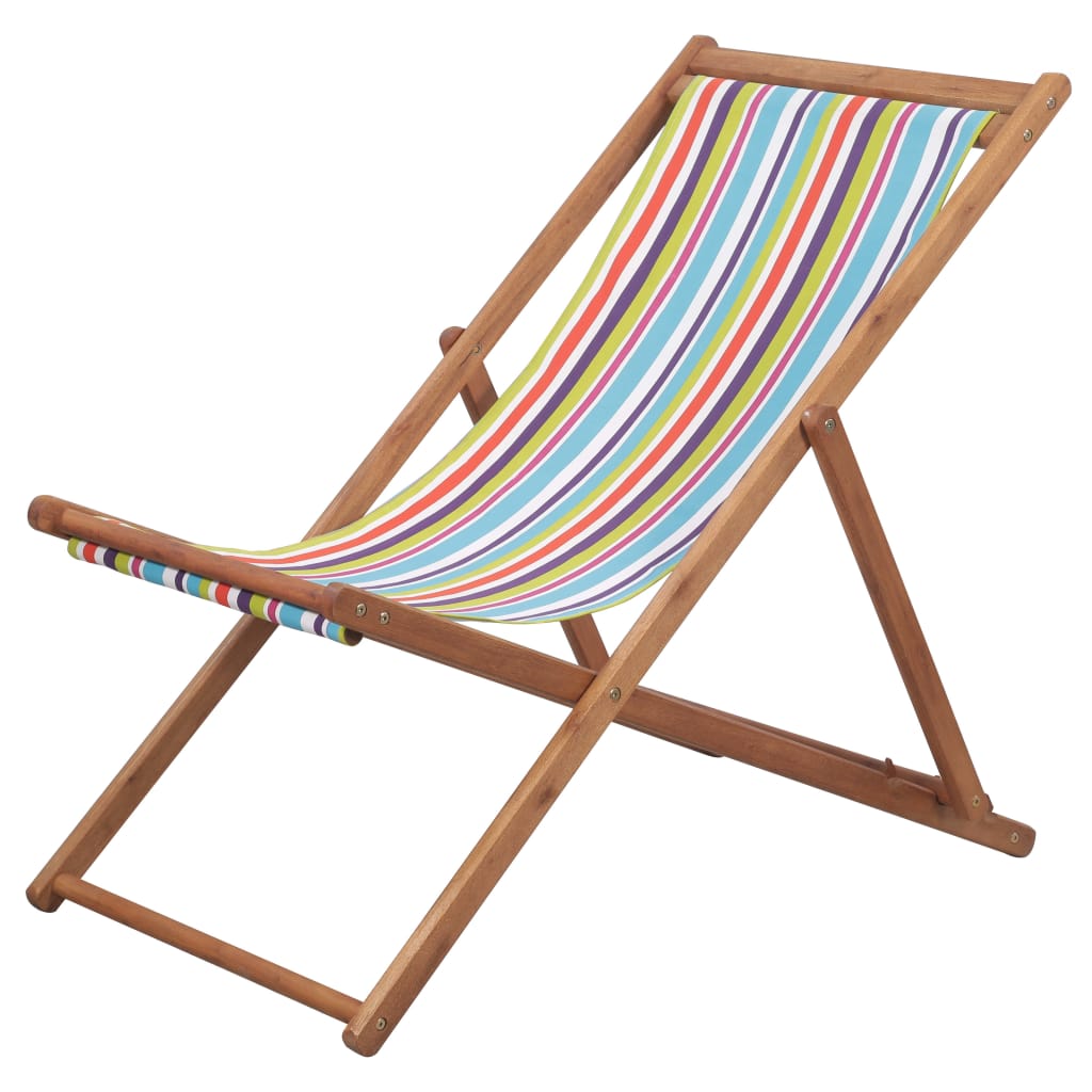 Strandstuhl Klappbar Stoff und Massivholz Mehrfarbig Strandstuhl Klappbar Stoff und Massivholz Mehrfarbig