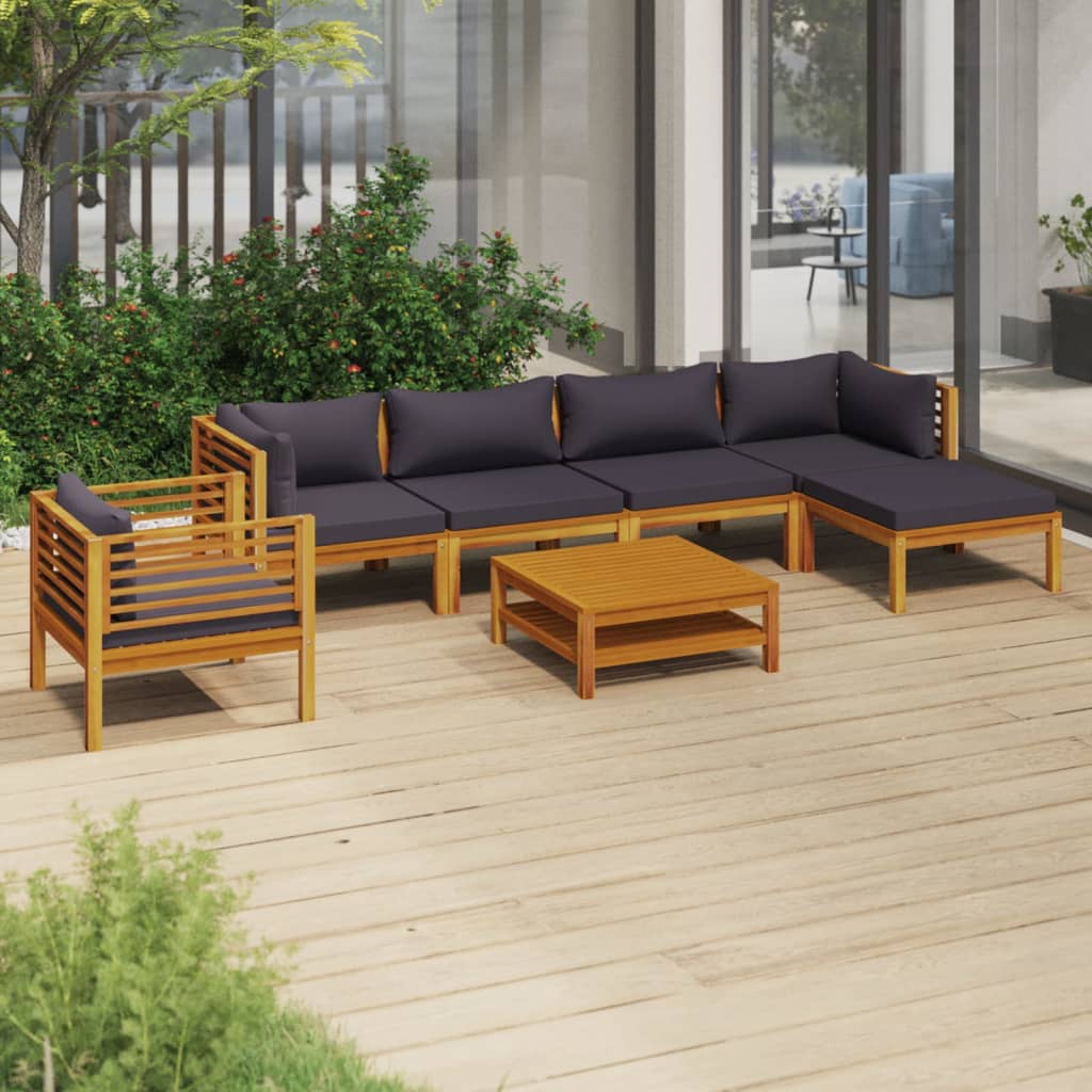 7-tlg. Garten-Lounge-Set mit Auflage Massivholz Akazie 7-tlg. Garten-Lounge-Set mit Auflage Massivholz Akazie