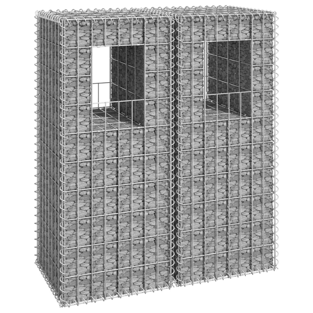 Gabionensäulen 2 Stk. 40x40x100 cm Eisen Gabionensäulen 2 Stk. 40x40x100 cm Eisen