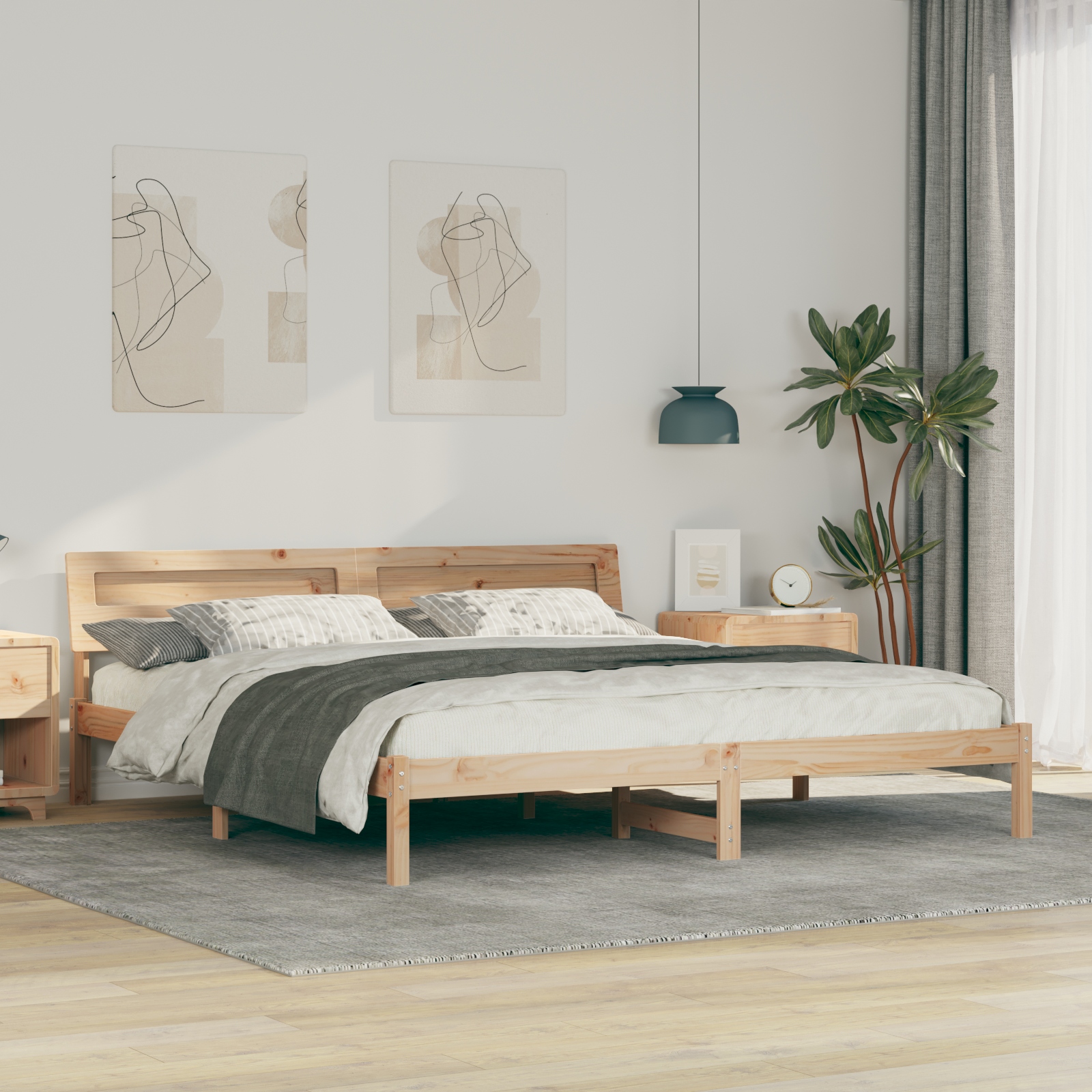 Bettgestell mit LED -Streifenleuchten mit Kopfteil Braun 200 x 200 cm