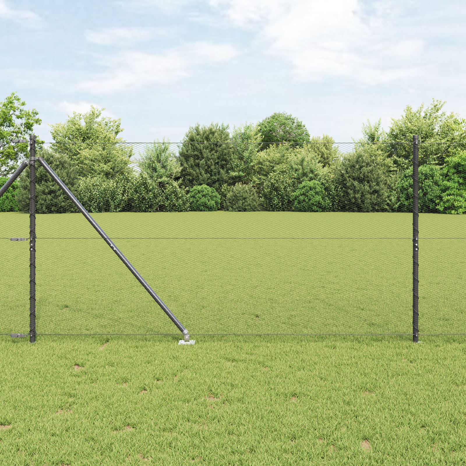 Sechseckzaun Grau 1,2x10 m Stahl