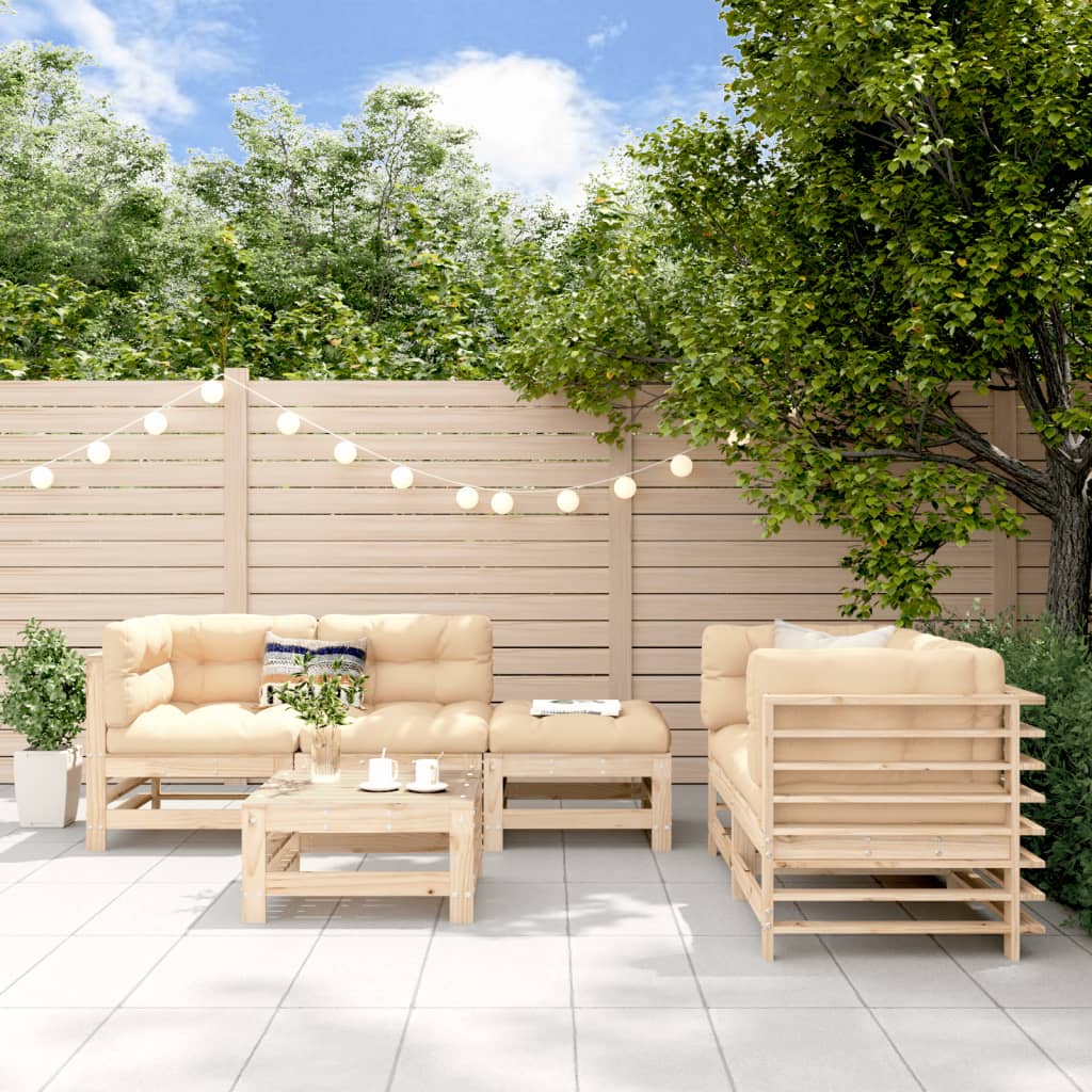 6-tlg. Garten-Lounge-Set Massivholz Kiefer 6-tlg. Garten-Lounge-Set Massivholz Kiefer
