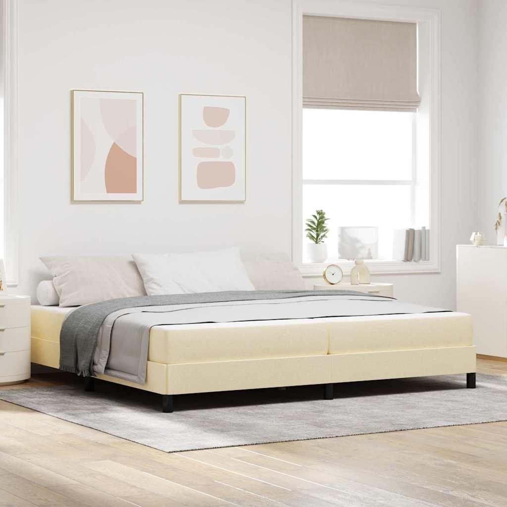 Boxspringbett Sonstiges Creme 200 x 200 cm Stoff