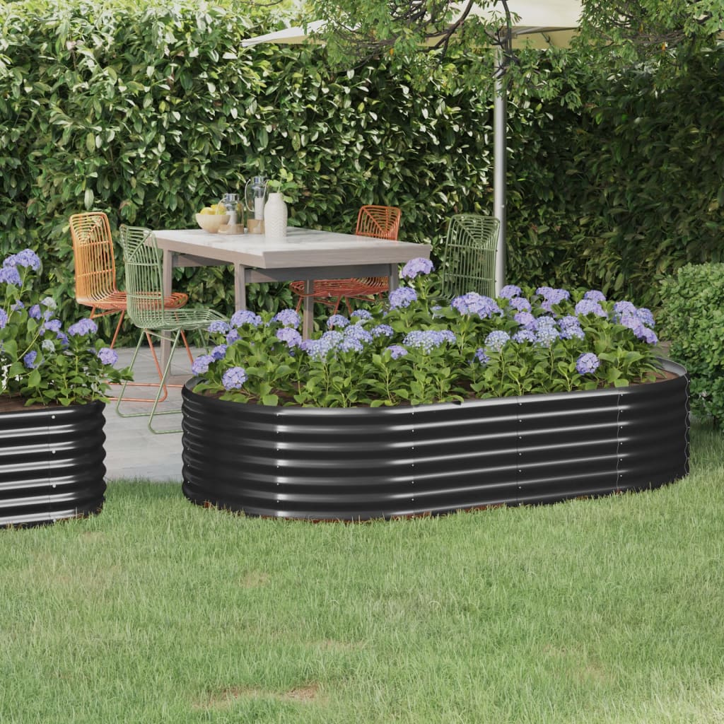 Hochbeet Pulverbeschichteter Stahl 175x100x36 cm Anthrazit Hochbeet Pulverbeschichteter Stahl 175x100x36 cm Anthrazit