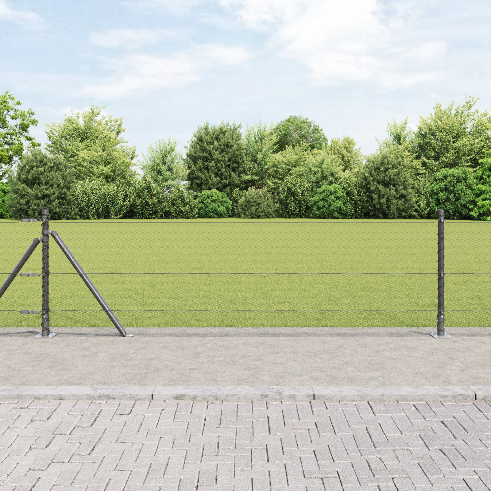Sechseck Zaun Grau 0.6x10 m Stahl