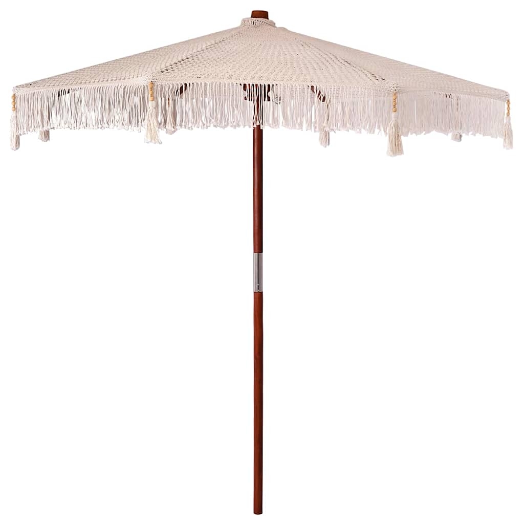 Sonnenschirm Sonstiges Creme x 250 cm Baumwolle und Massivholz