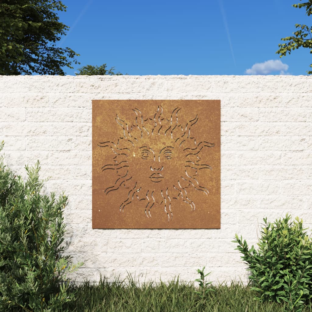 Garten-Wanddeko 55x55 cm Cortenstahl Sonne-Design Garten-Wanddeko 55x55 cm Cortenstahl Sonne-Design