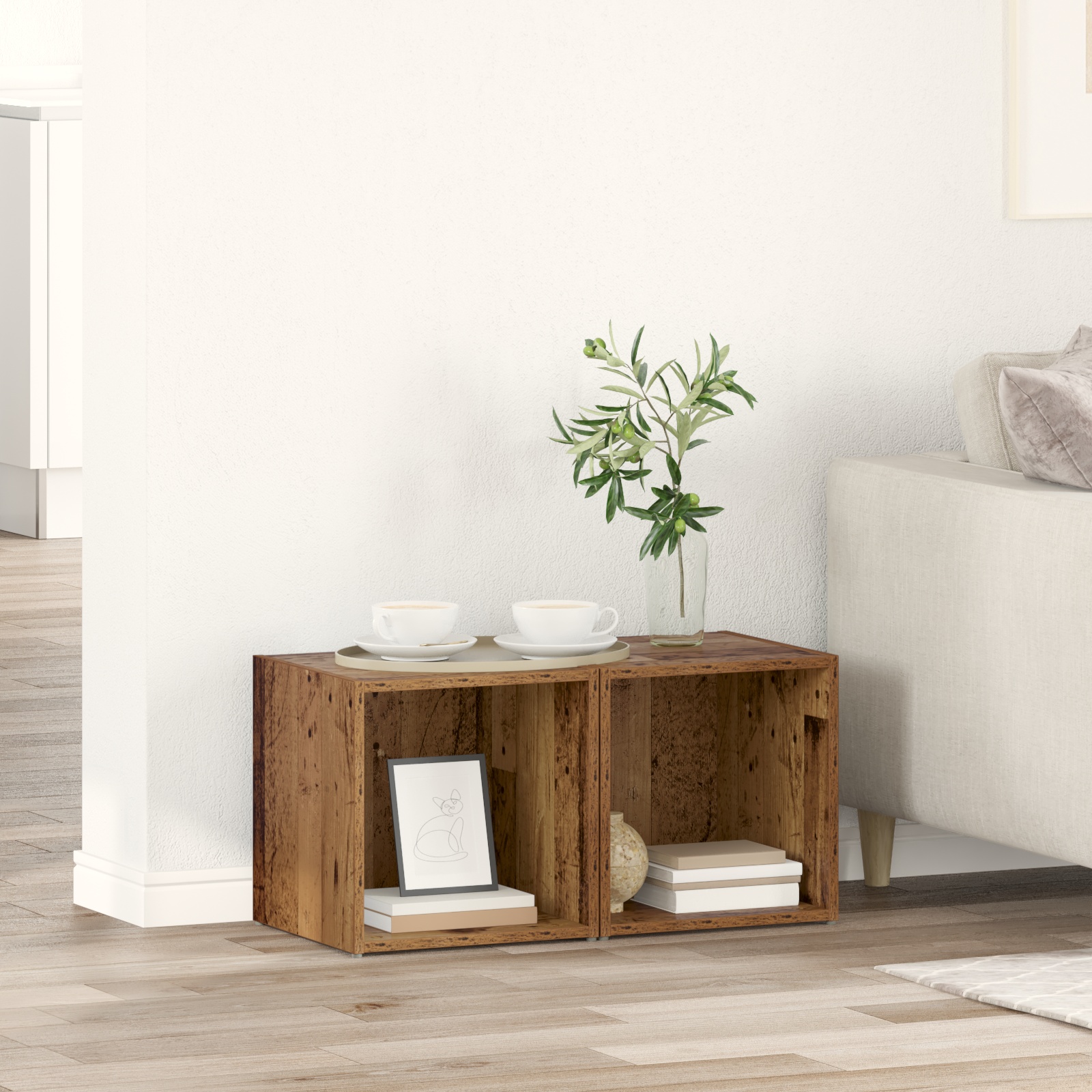 TV-Schränk 2 pcs Braun 37 x 35 x 37 cm Holzwerkstoff