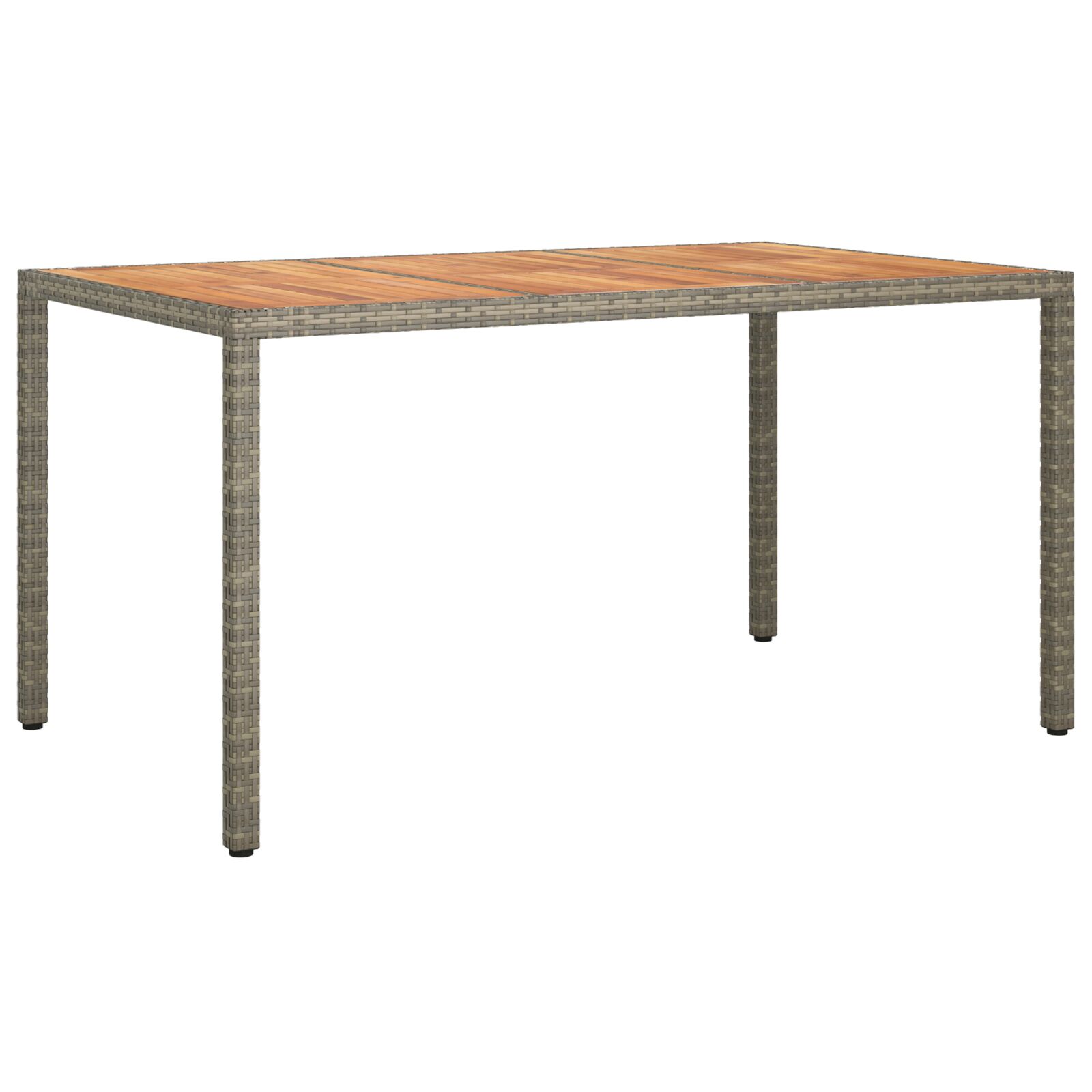 Gartentisch Grau 150x90x75 cm Poly-Rattan