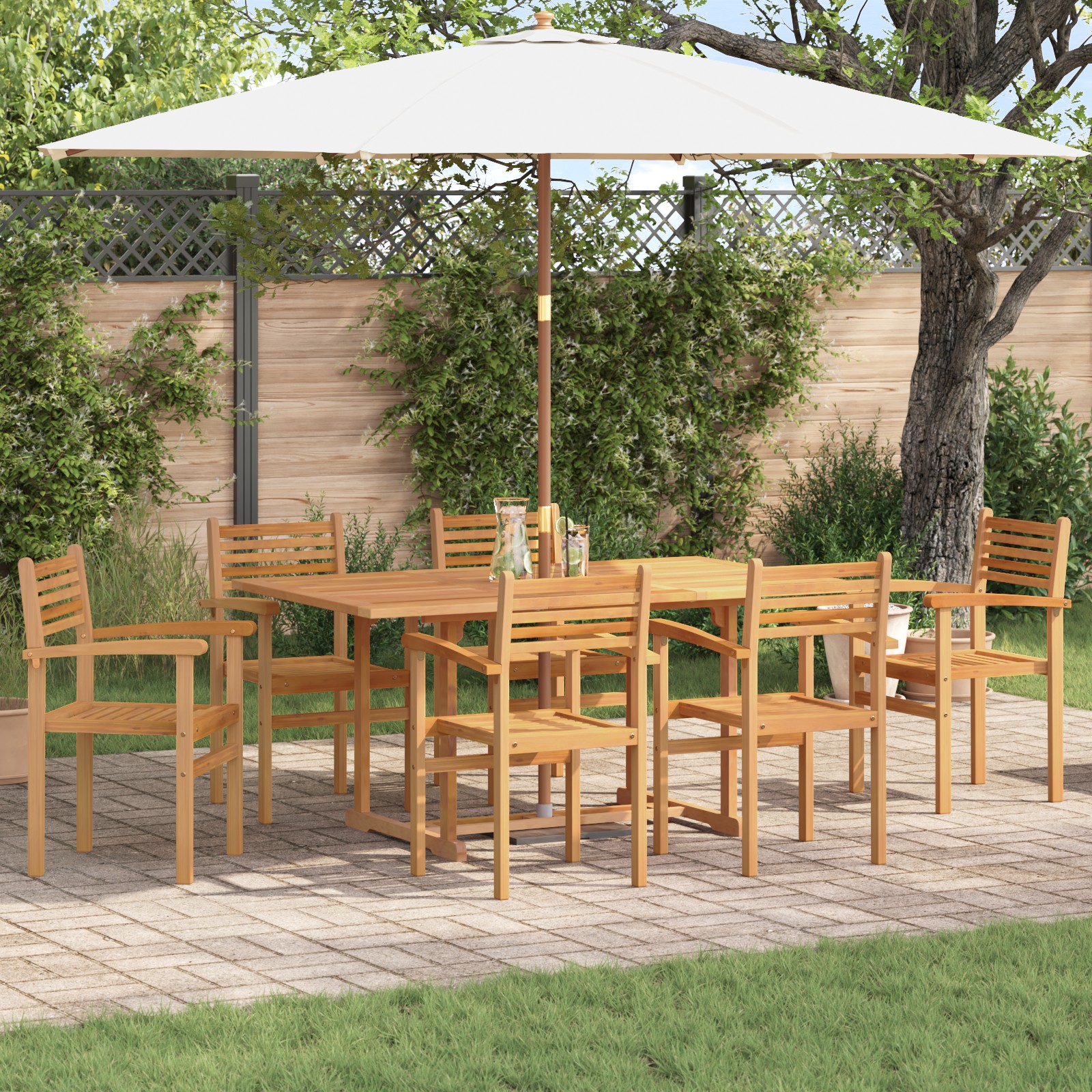 Garten Stapelstühle 6 pcs Braun 55.5 x 55.5 x 90 cm Garten Stapelstühle 6 pcs Braun 55.5 x 55.5 x 90 cm