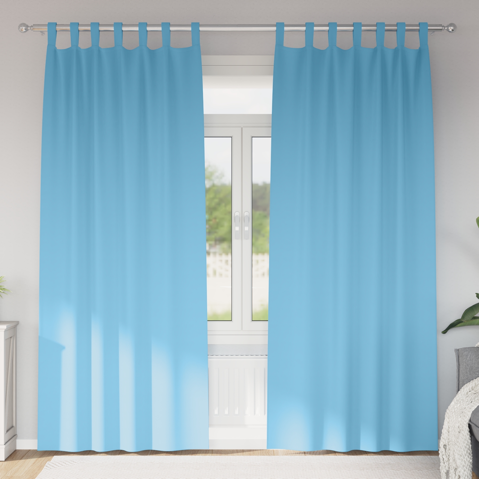 Vorhänge mit Vorhängen 2 pcs Hellblau 260 x 140 cm Polyester