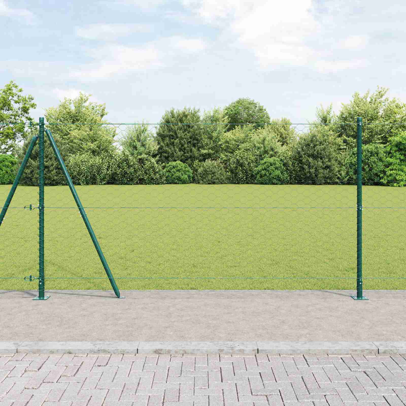 Sechseckzaun Grün 1,2x10 m Stahl