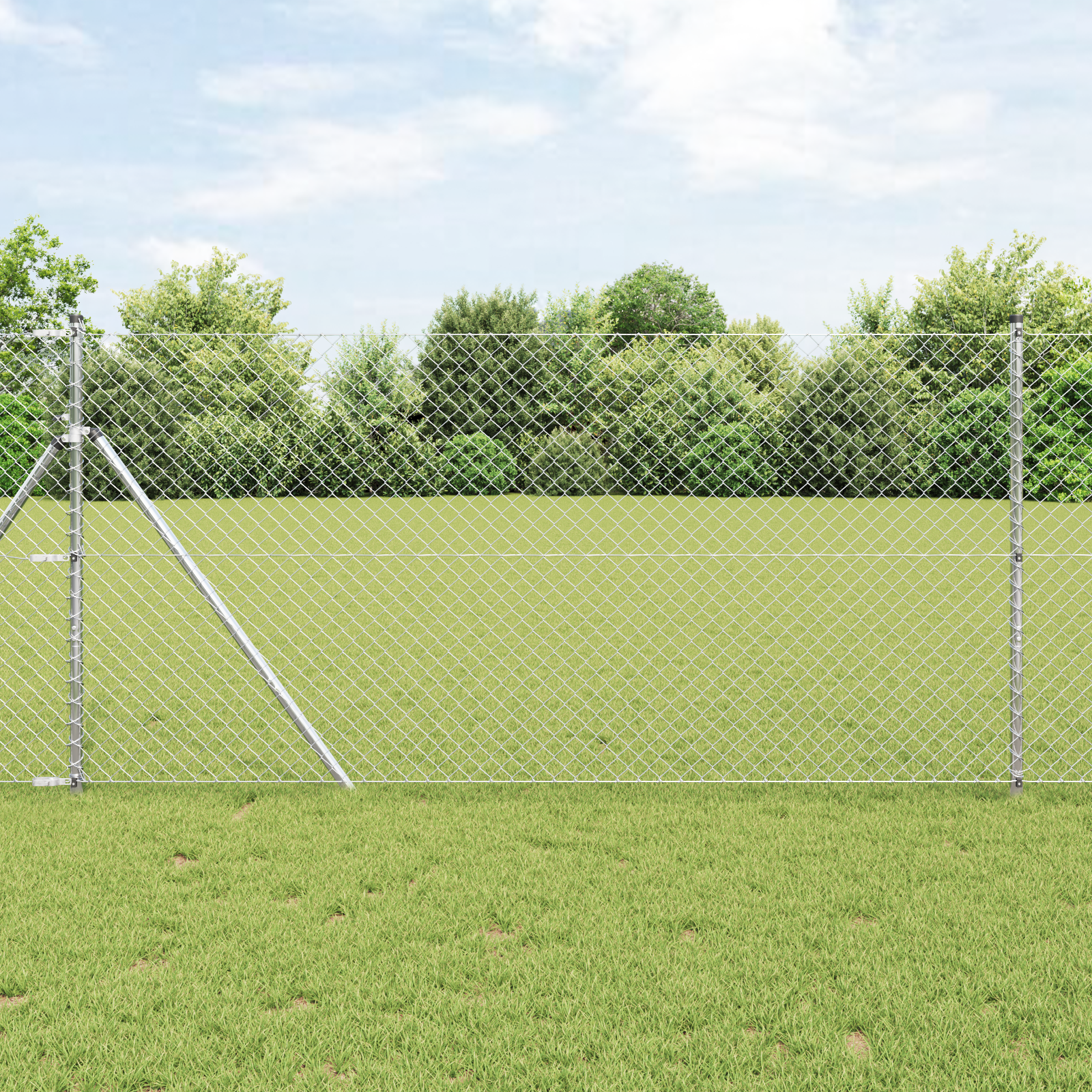 Kettengliedzaun 1,2x25 m Verzinkter Stahl