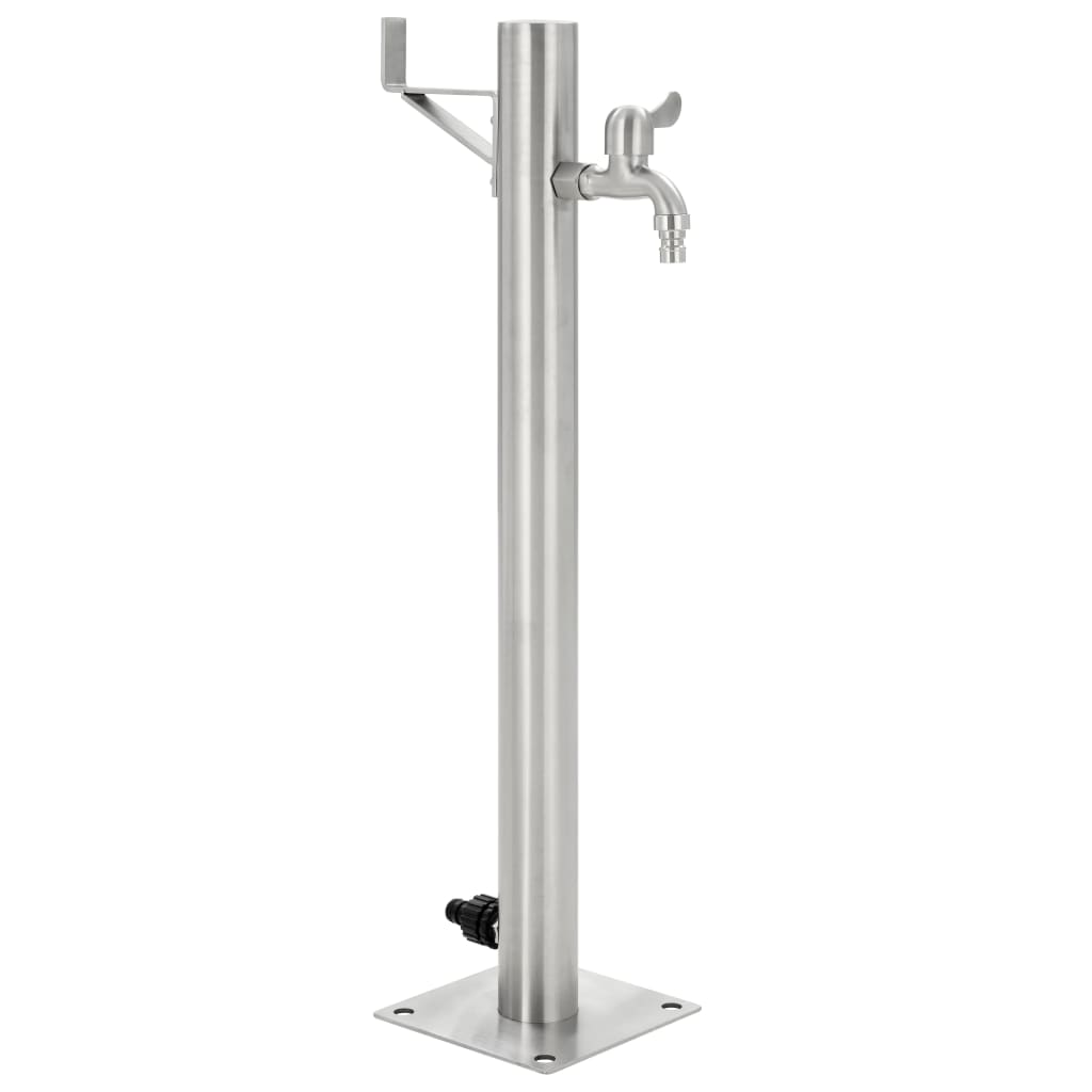 Garten-Wassersäule Edelstahl Rund 65 cm