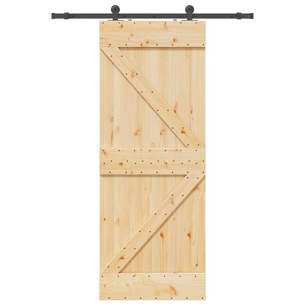 Schiebetür mit Beschlag 80x210 cm Massivholz Kiefer
