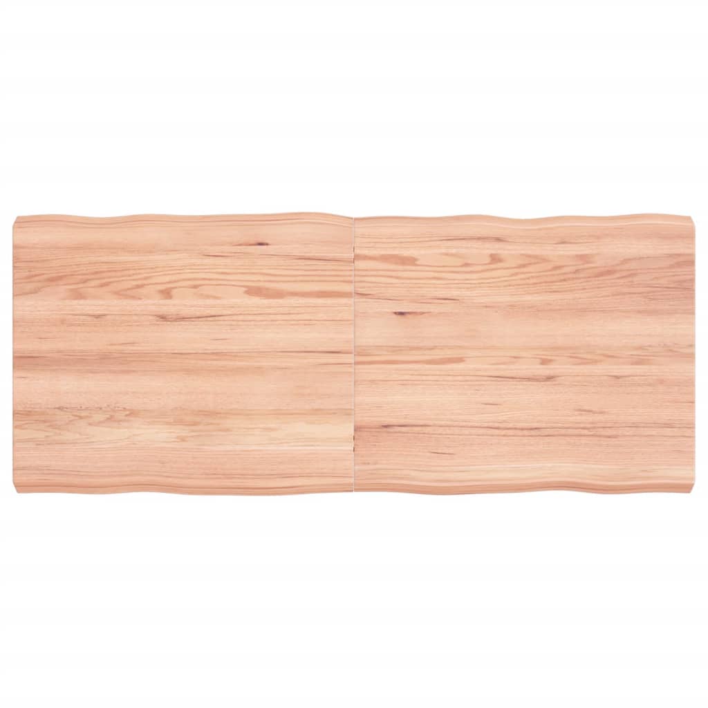 Tischplatte 120x50x(2-6) cm Massivholz Behandelt Baumkante