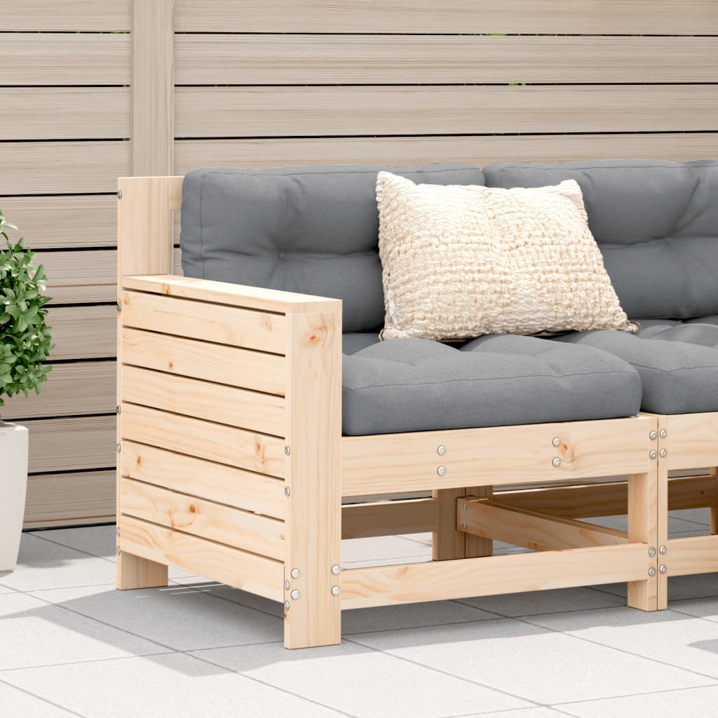 Gartensofa mit Armlehne und Kissen Massivholz Kiefer Gartensofa mit Armlehne und Kissen Massivholz Kiefer
