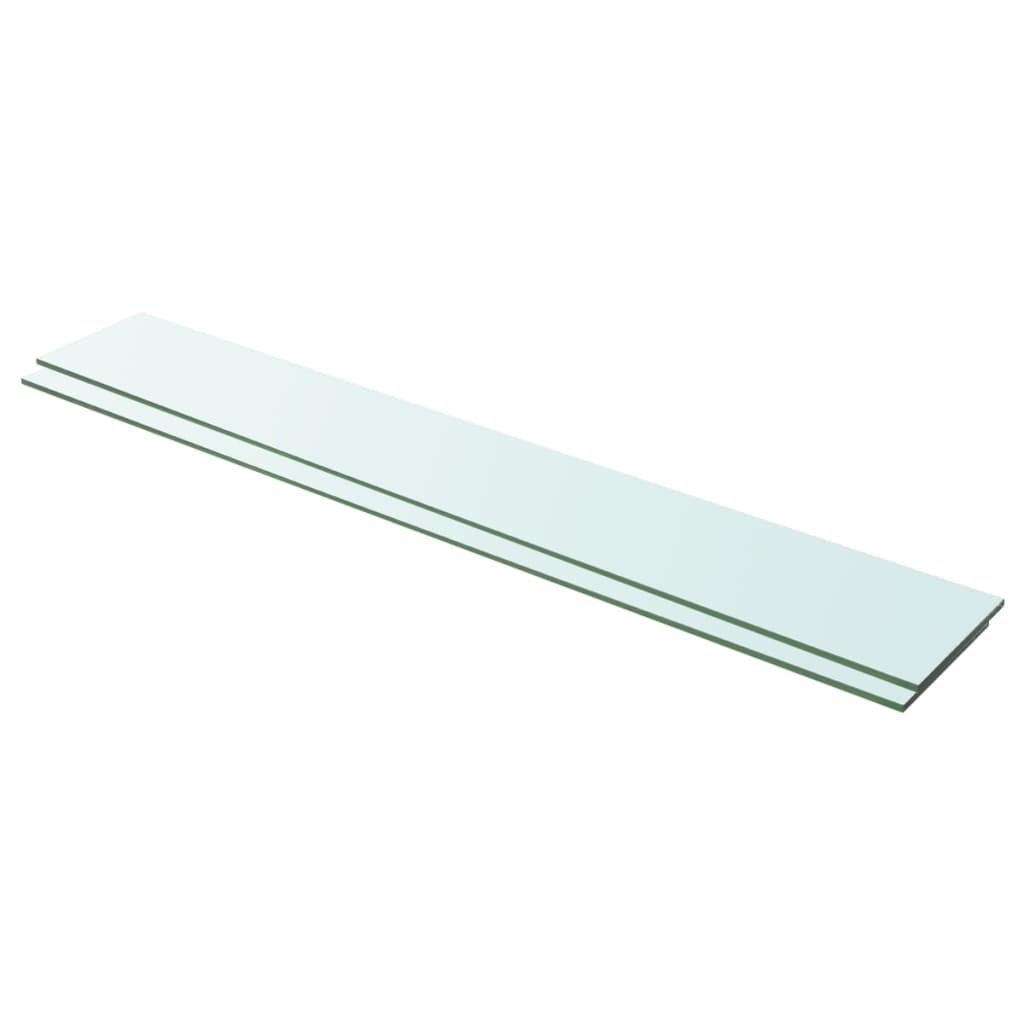 Regalböden 2 Stk. Glas Transparent 100 x 15 cm